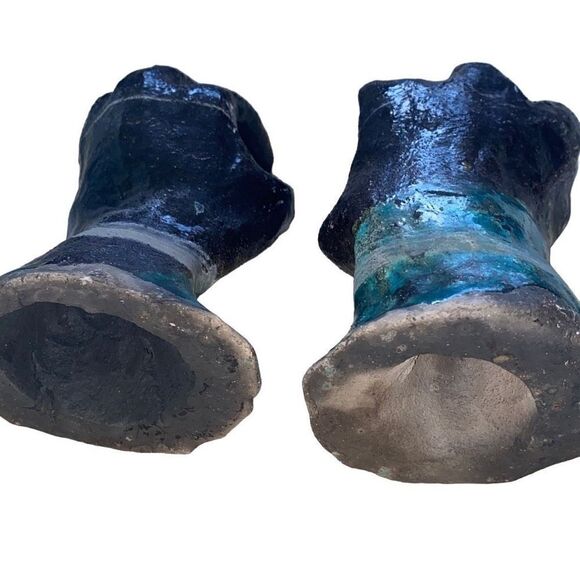 Life-Sized Hands Ceramic Sculpture Set- Morbid Surrealism- Gothic Vamp Decor- Bl - Picture 9 of 11